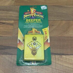 Rare 1995 Mighty Morphin Power Ranger YELLOW RANGER 3 Function Beeper NIP